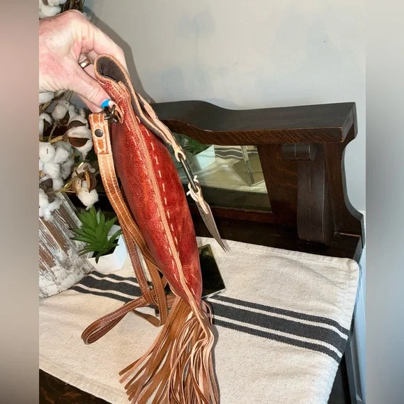 NWT Bed Stu Leather SANDY LANE Fringe Crossbody Bag Adobe Lux MSRP $205 - Picture 9 of 13